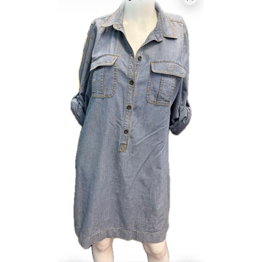 J Crew Blue Denim Shirt Dress Women’s Size Medium